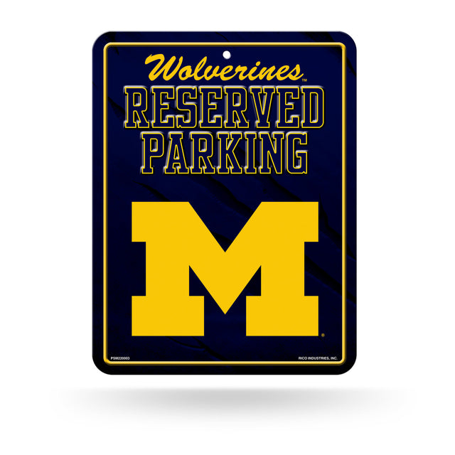 Letrero de estacionamiento de metal de los Wolverines de Michigan