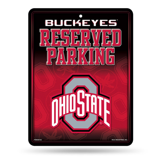 Letrero de metal para estacionamiento de Ohio State Buckeyes