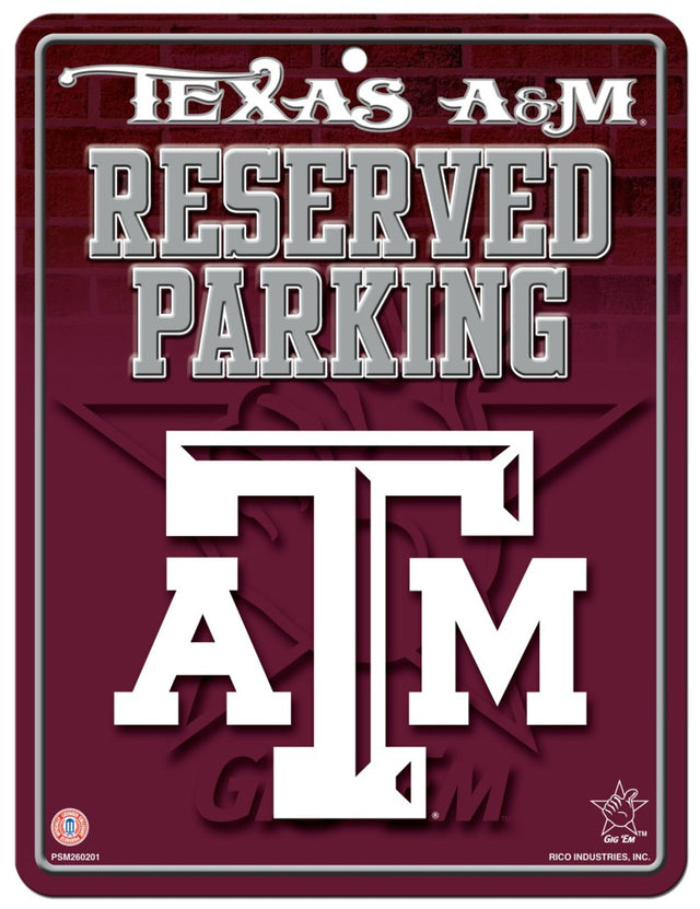 Letrero de estacionamiento de metal de Texas A&amp;M Aggies