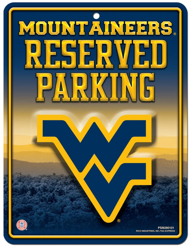 West Virginia Mountaineers Metal Parking Sign