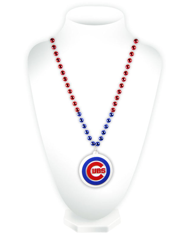 Cuentas de los Chicago Cubs con medallón estilo Mardi Gras