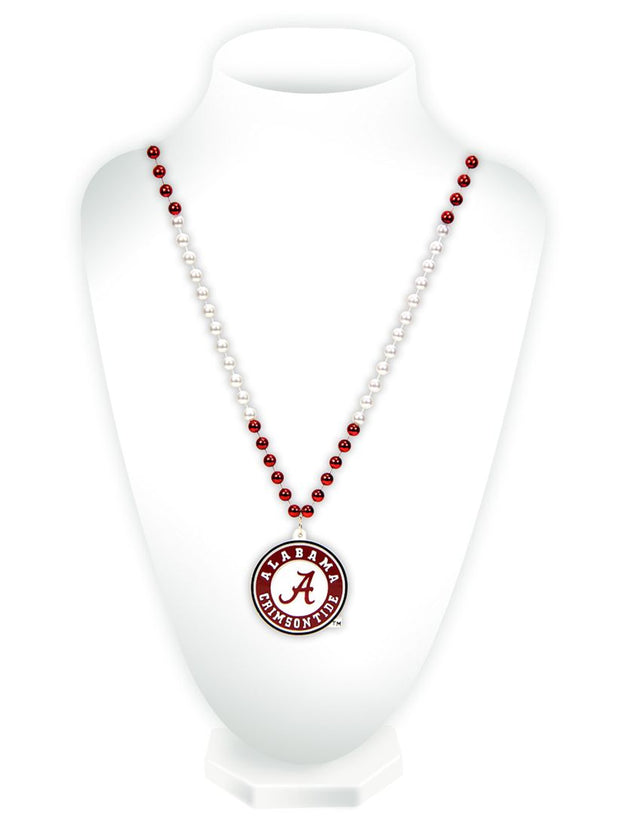 Cuentas de Alabama Crimson Tide con medallón estilo Mardi Gras