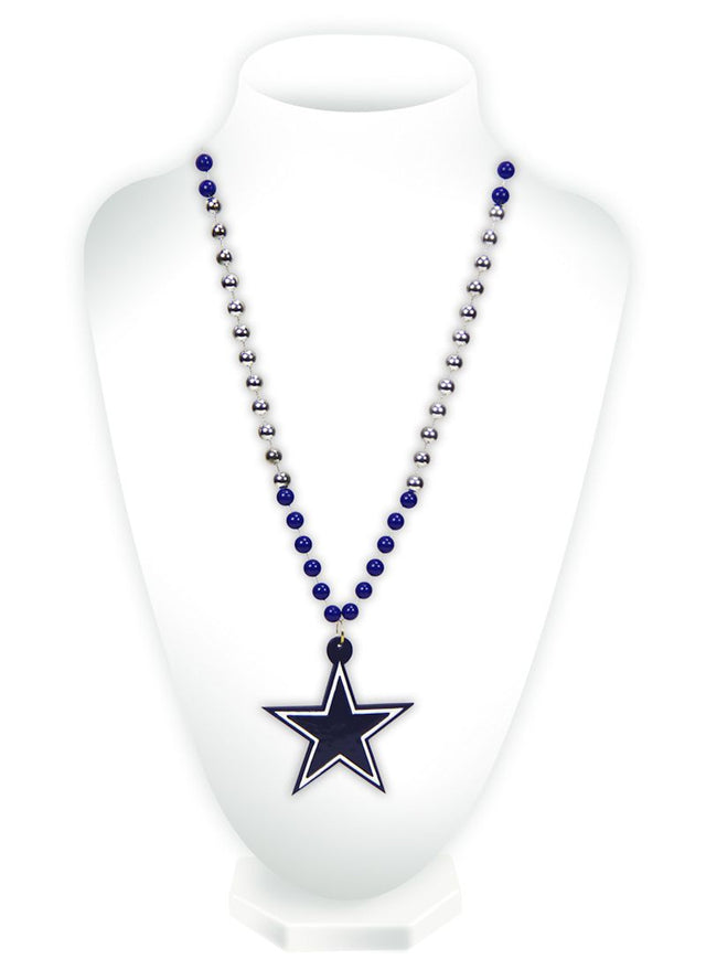 Cuentas de los Dallas Cowboys con medallón estilo Mardi Gras