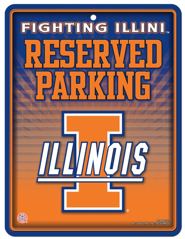 Illinois Fighting Illini Metal Parking Sign