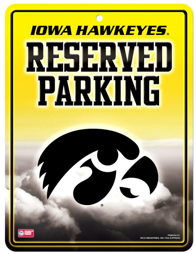 Letrero de metal para estacionamiento de Iowa Hawkeyes