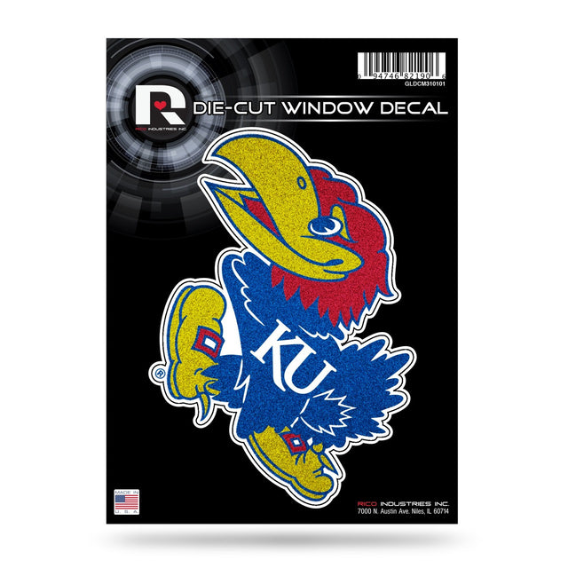 Calcomanía de los Kansas Jayhawks troquelada de 5 x 5 pulgadas