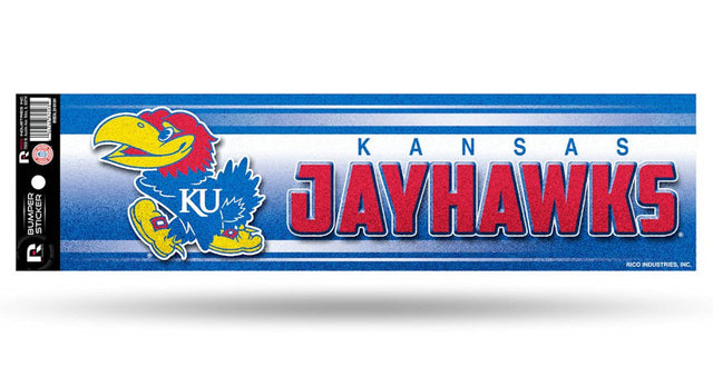 Calcomanía para parachoques con purpurina de los Kansas Jayhawks