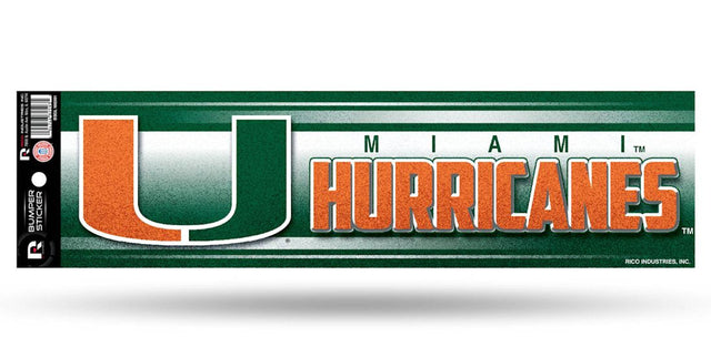 Calcomanía para parachoques con purpurina de los Miami Hurricanes