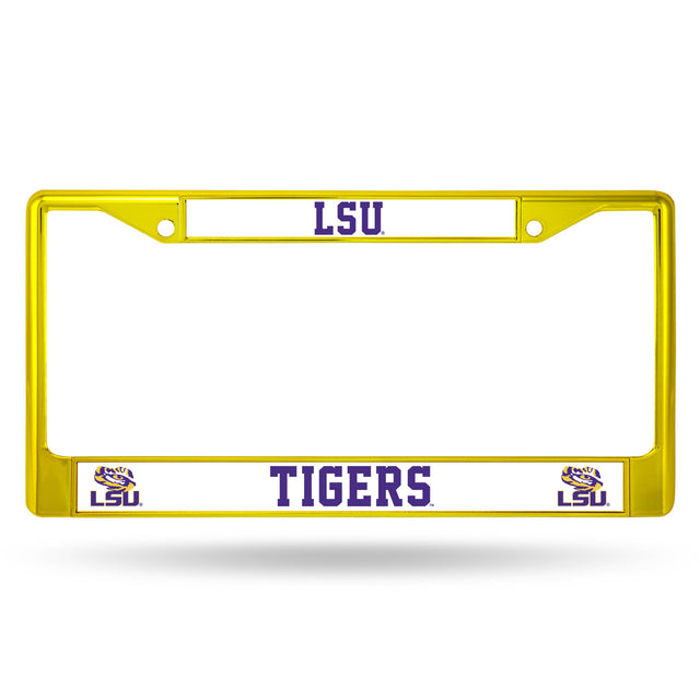 Marco para matrícula de LSU Tigers de metal amarillo