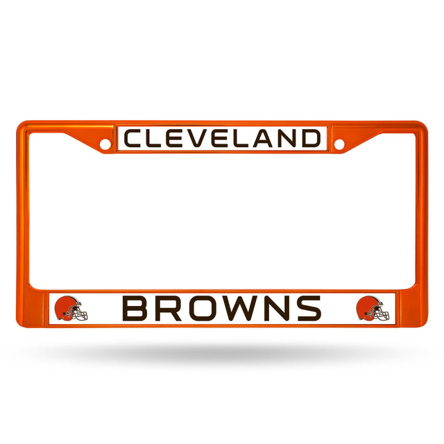 Cleveland Browns License Plate Frame Metal Orange