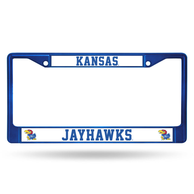 Kansas Jayhawks License Plate Frame Metal Blue