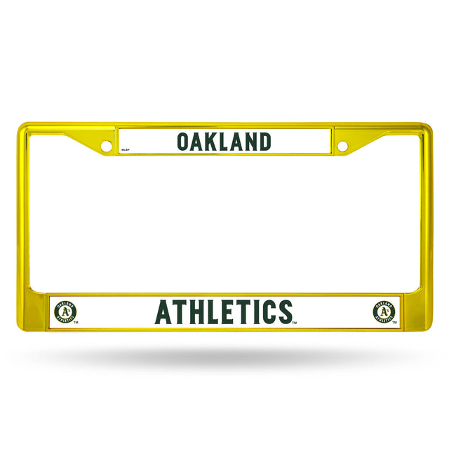 Oakland Athletics License Plate Frame Metal Yellow