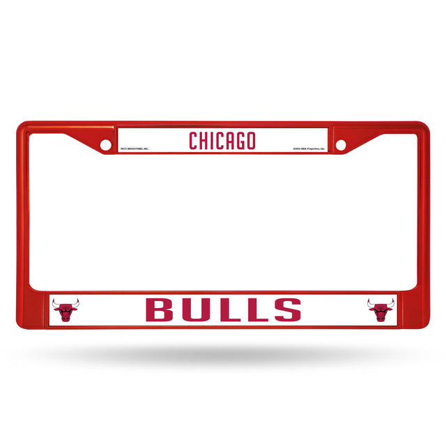 Chicago Bulls License Plate Frame Metal Red