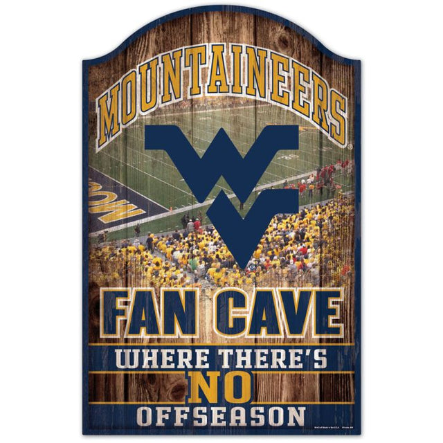 Letrero de madera de los West Virginia Mountaineers, 11" x 17", 1/4" de grosor