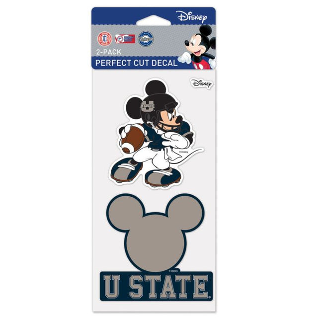 Juego de dos calcomanías de Disney Perfect Cut de Utah State Aggies, 4" x 4"