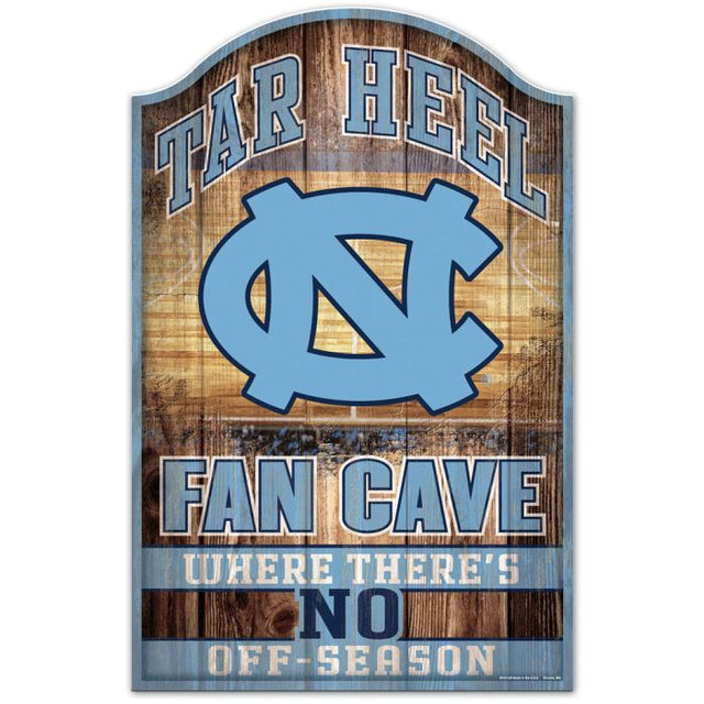 North Carolina Tar Heels FAN CAVE Wood Sign 11" x 17" 1/4" thick