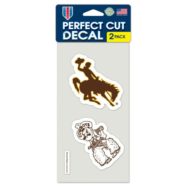 Wyoming Cowboys Perfect Cut Decal Set of two 4"x4"