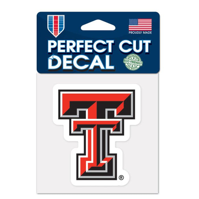 Calcomanía de color de corte perfecto de los Texas Tech Red Raiders de 4" x 4"