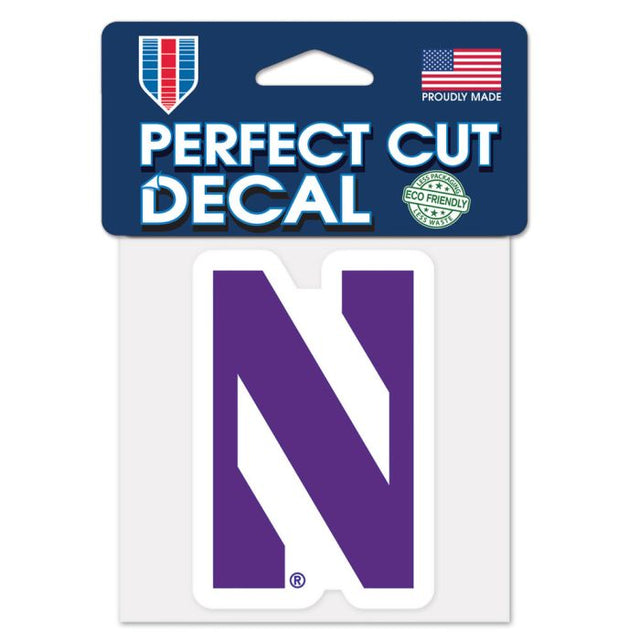 Calcomanía de color de corte perfecto de Northwestern Wildcats de 4" x 4"