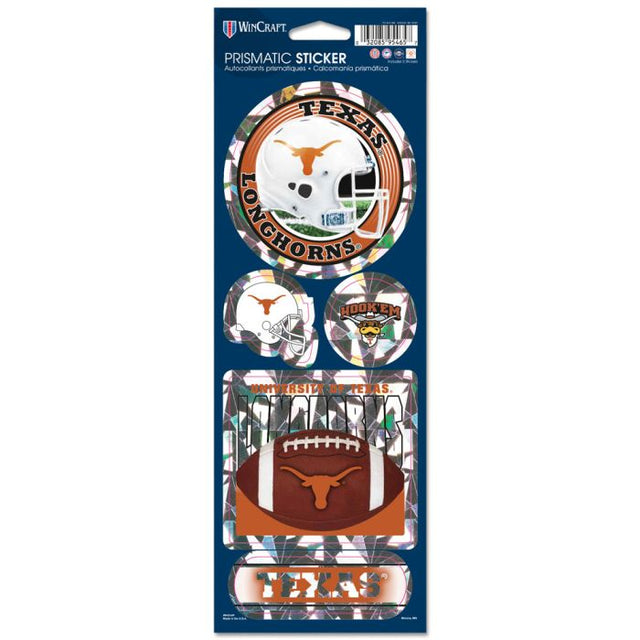 Calcomanía prismática para casco de los Texas Longhorns, 4" x 11"