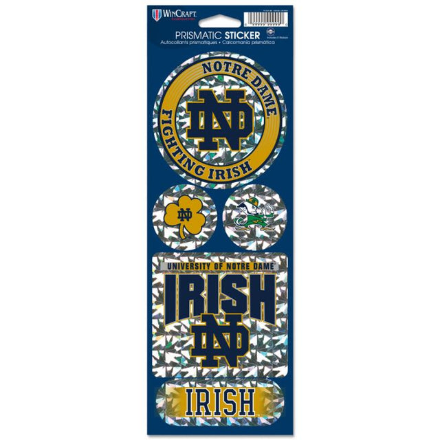 Notre Dame Fighting Irish Prismatic Decal 4" x 11"