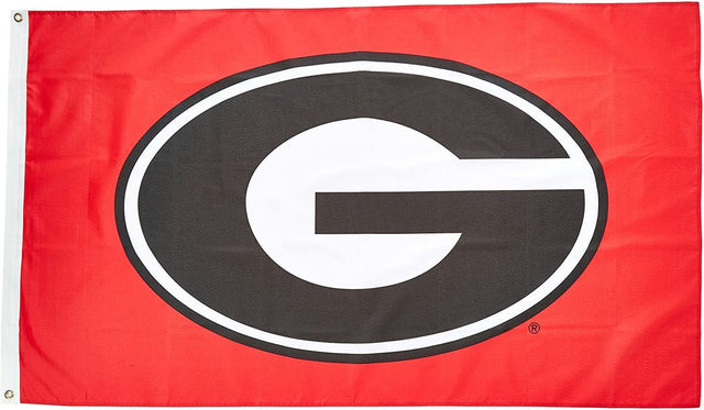 Bandera de los Georgia Bulldogs, 3 x 5, fondo rojo, BSI