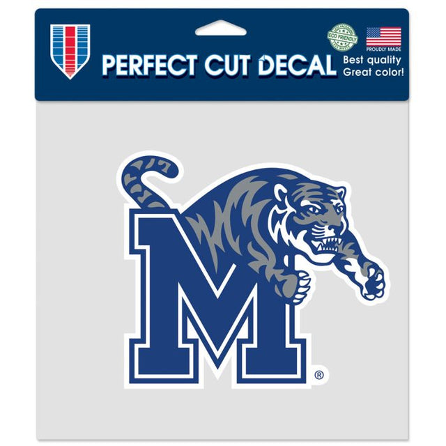 Calcomanía de color de corte perfecto de Memphis Tigers de 8" x 8"