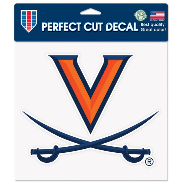 Calcomanía de color de corte perfecto de los Virginia Cavaliers de 8" x 8"