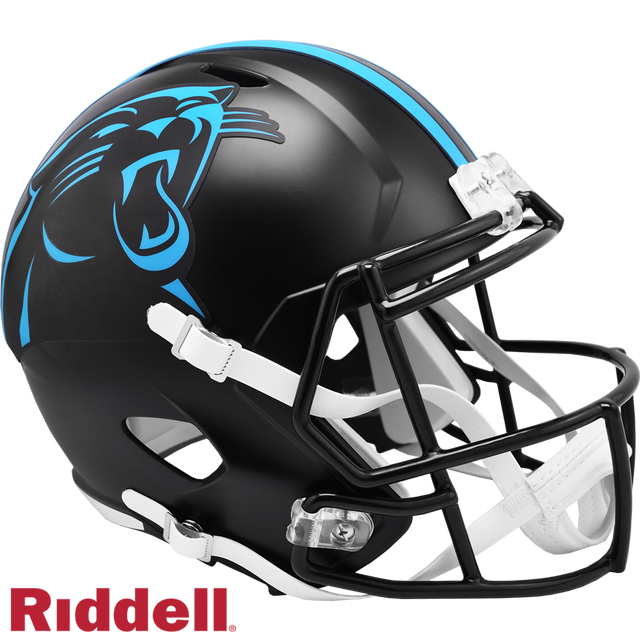 Réplica de casco de los Carolina Panthers de Riddell, tamaño completo, estilo Speed, para uso en campo, alternativa