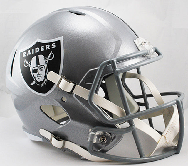 Réplica de casco Riddell de los Las Vegas Raiders en tamaño completo, estilo Speed