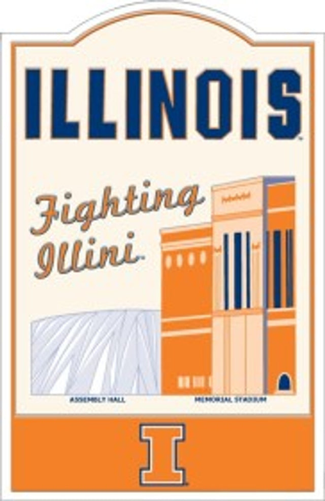 Illinois Fighting Illini Sign Metal Nostalgic CO