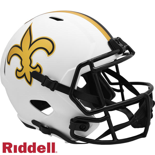 Réplica de casco Riddell de los New Orleans Saints en tamaño completo, estilo Speed, Lunar Eclipse, alternativa