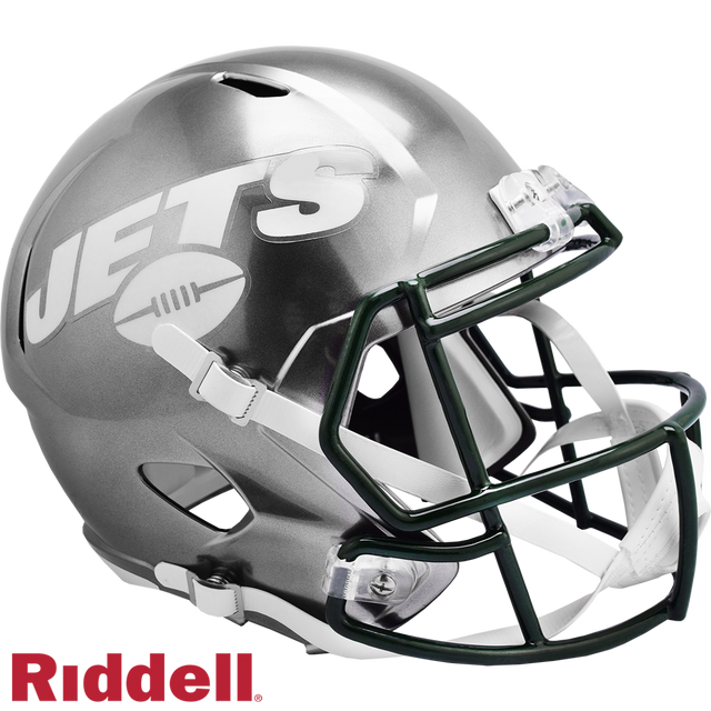 Réplica de casco Riddell de los New York Jets en tamaño completo, estilo Speed, FLASH, alternativa