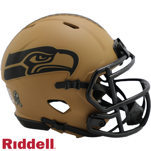 Réplica de casco de los Seattle Seahawks Riddell Mini Speed ​​Style Salute To Service 2023