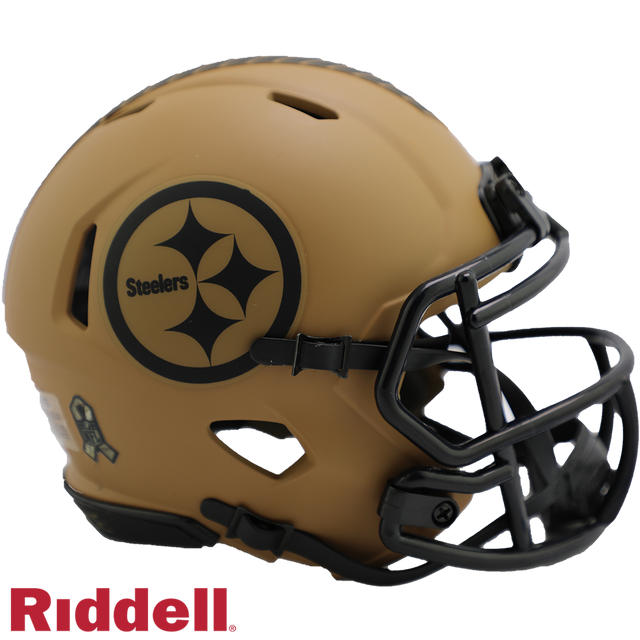 Réplica del casco de los Pittsburgh Steelers Riddell Mini Speed ​​Style Salute To Service 2023