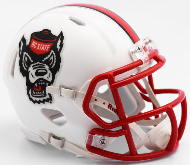 Réplica de casco North Carolina State Wolfpack de Riddell en tamaño completo, estilo Speed, diseño Tuffy