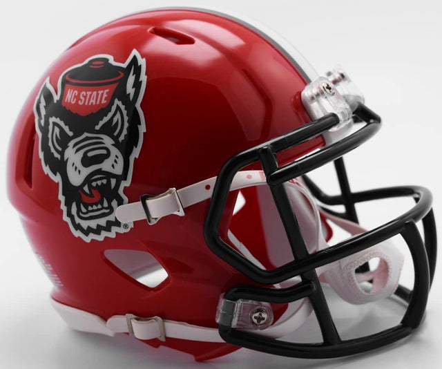 Réplica de casco North Carolina State Wolfpack de Riddell en tamaño completo, estilo Speed, diseño rojo Tuffy