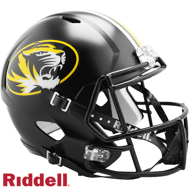 Réplica de casco Riddell de los Missouri Tigers, tamaño completo, estilo Speed, color negro