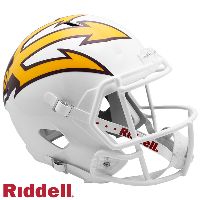 Réplica de casco Riddell de los Arizona State Sun Devils, tamaño completo, estilo Speed, color blanco