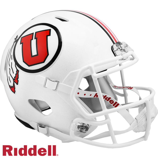 Utah Utes 头盔 Riddell 复制品 全尺寸 Speed Style 白色