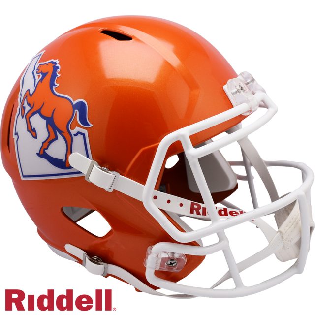 Réplica de casco de los Boise State Broncos de Riddell, tamaño completo, estilo Speed, retro