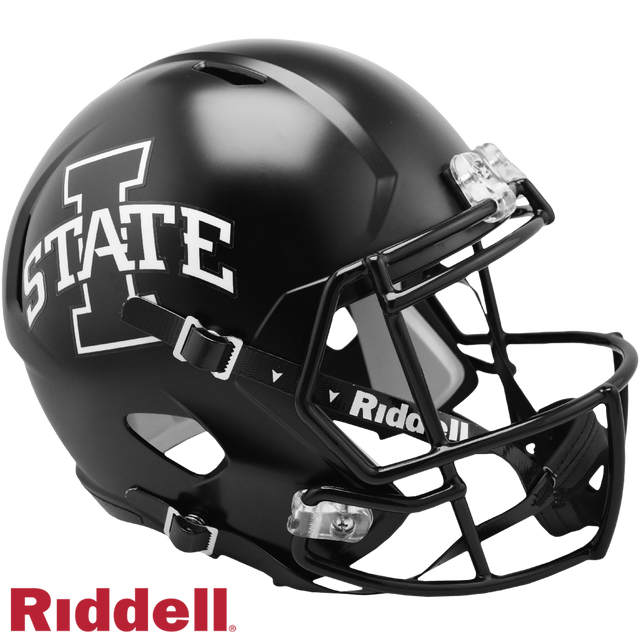 Réplica de casco Iowa State Cyclones de Riddell, tamaño completo, estilo Speed, negro satinado