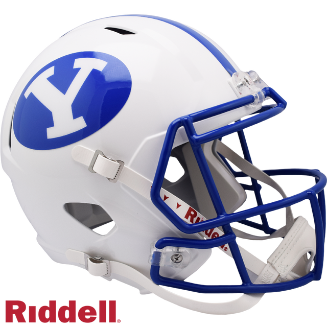 BYU Cougars 头盔 Riddell 复制品 全尺寸 Speed Style 白色