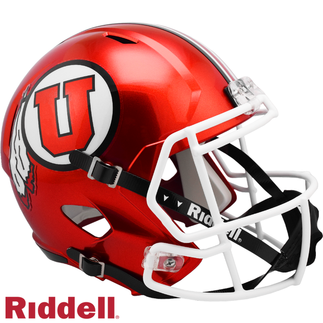 Utah Utes 头盔 Riddell 复制品 全尺寸 Speed Style 红色