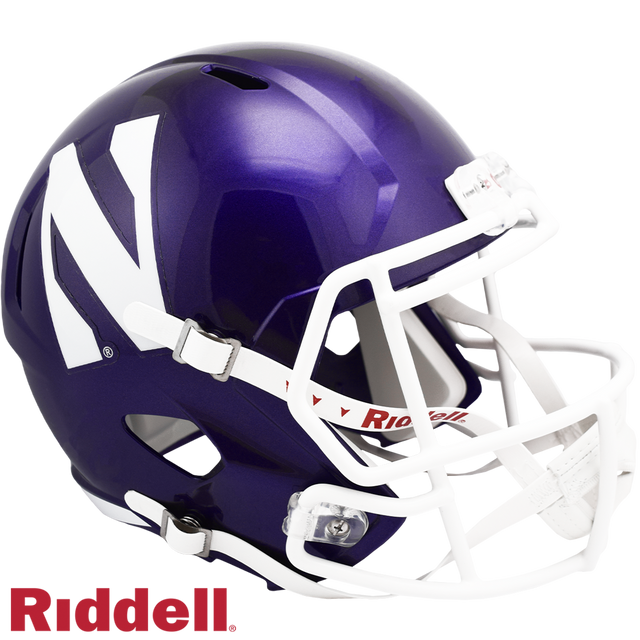 西北大学野猫队头盔 Riddell 复制品 全尺寸 Speed Style 紫色