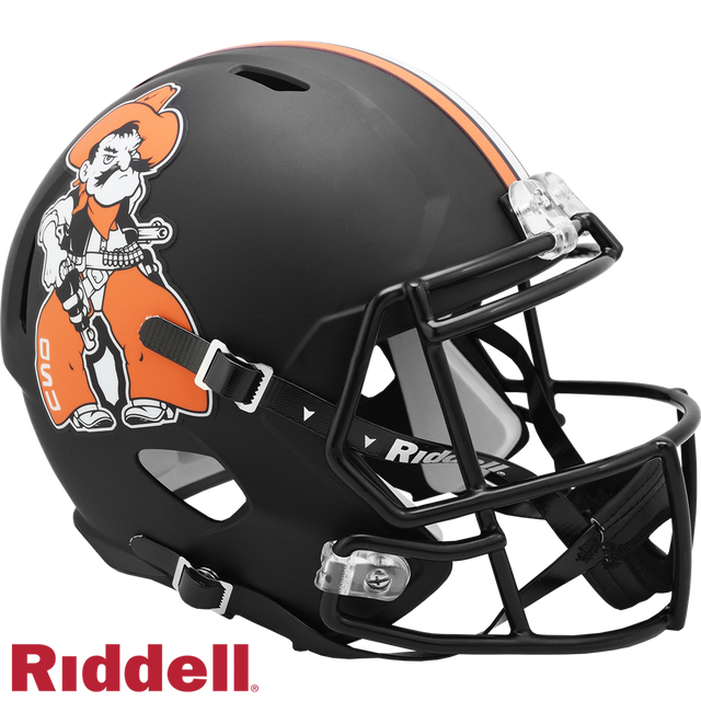 Réplica de casco de los Oklahoma State Cowboys de Riddell en tamaño completo, estilo Speed, pistola Pete