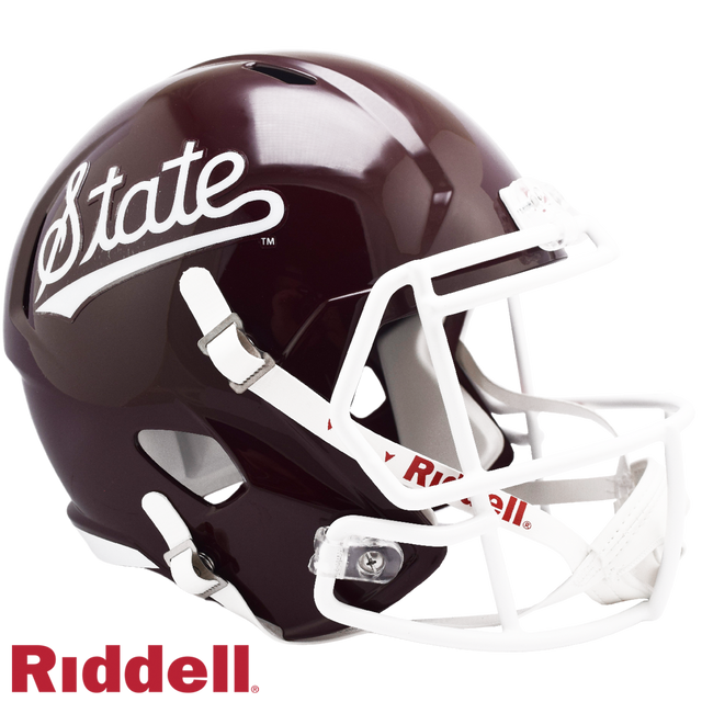 Réplica de casco de Mississippi State Bulldogs de Riddell en tamaño completo, estilo Speed Script