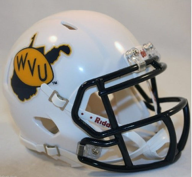 Casco Speed ​​Mini de los West Virginia Mountaineers con logotipo retro