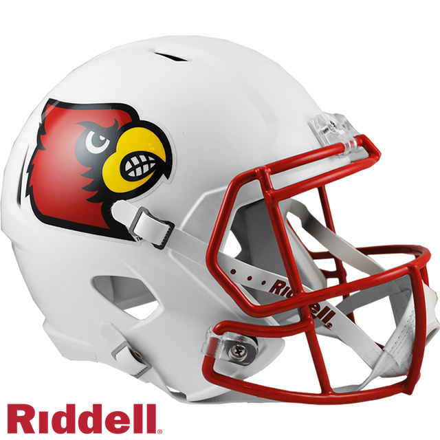 Réplica de casco de los Louisville Cardinals Riddell, tamaño completo, estilo Speed, color blanco