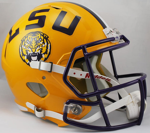 Réplica de casco de los LSU Tigers Riddell en tamaño completo, estilo Speed